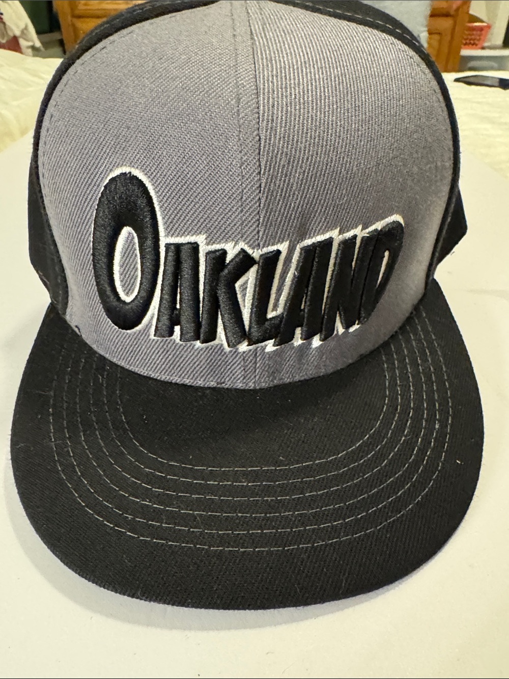 Fiesta Gray and Black Oakland Snapback Cap